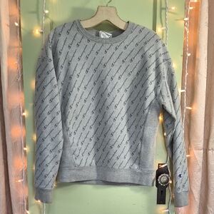 Women's Champion Gray Heritage Logo Repeat Reverse Weave M